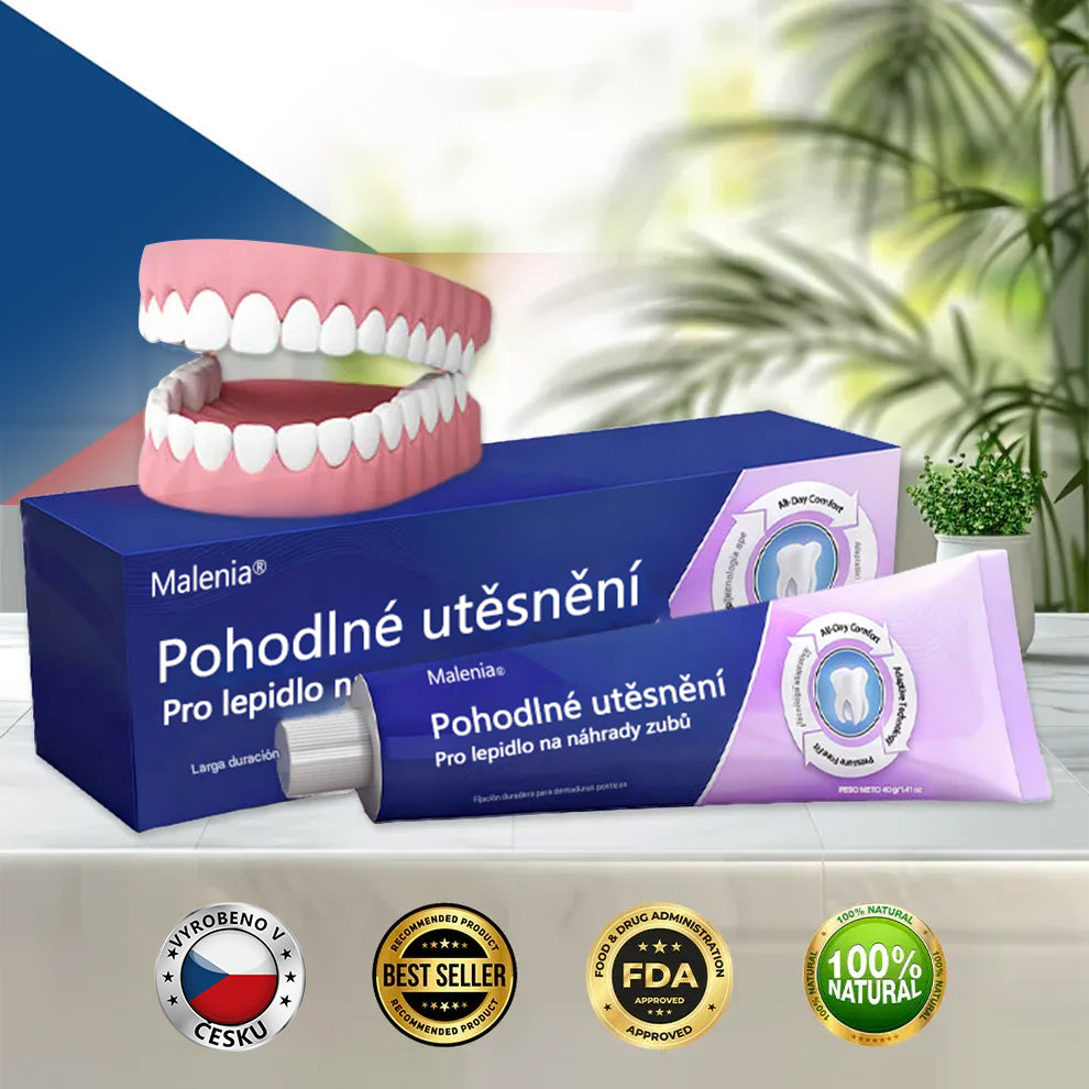 🔥🔥Malenia® Comfort Seal Pro – lepidlo na zubní protézy🦷💜S certifikátem FDA