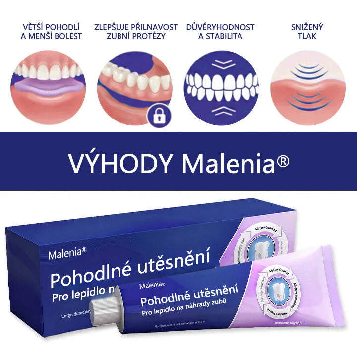 🔥🔥Malenia® Comfort Seal Pro – lepidlo na zubní protézy🦷💜S certifikátem FDA