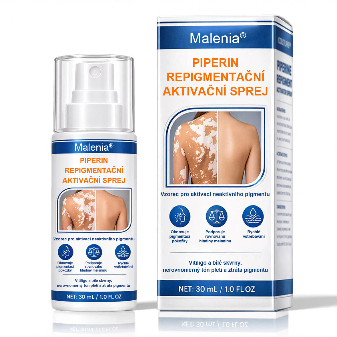 🌿🌿Malenia® Piperin Repigmentační aktivační sprej